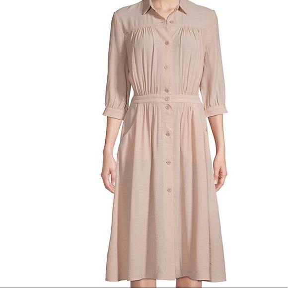 Sessun Jeanette light pink shirt dress button down size L - Picture 1 of 11